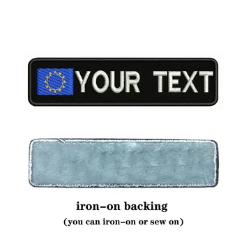 Europos Sąjungos vėliava 10X2.5cm Siuvinėjimo Užsakymą Pavadinimas Tekstas Pleistro Juostelės ženklelis Geležies Arba Velcro Pagrindo Dėmės