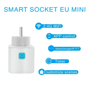 EWelink Smart Plug (10A WiFi Lizdas ES Galios, Stebėti Laiko Funkcija APP Kontrolės Dirbti su Alexa, Google 