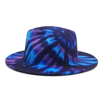 Fedora skrybėlę unisex imitacija vilnos veltinio kepurę moterų rudenį naujų didelis kraštų top hat, black purple kietas Panamos skrybėlė vilnonių skrybėlę