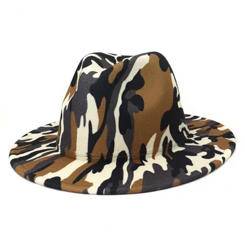 Fedoras camo fedora skrybėlę vyrų kepurės vasaros panama viršutinio dangtelio unisex skrybėlę Karinis spalva fedoras didelis kraštų skrybėlę bažnyčios skrybėlę šalis skrybėlę