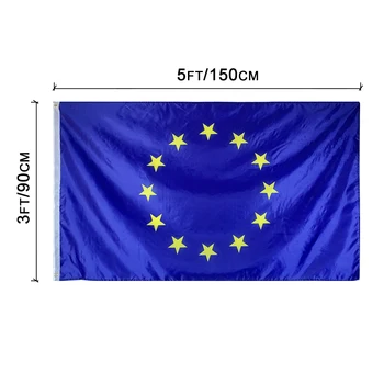 Flagnshow 90x150cm 3x5ft Europos Sąjungos Vėliavas ir Plakatus Euro Mėlynosios Vėliavos Banner Apdaila