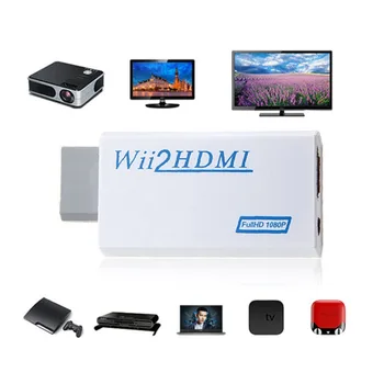 Full HD 1080P Wii su HDMI suderinamus Konverteris Adapteris Wii2HDMI-suderinama Konverteris 3.5 mm Audio PC HDTV Ekranas