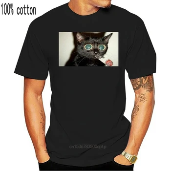 Funny Cat Rūkymas Piktžolių Didelėmis Akimis, Juokingi Marškinėliai Vyrams, Moterims, Unisex Kokybės T Marškinėliai Vyrams Spausdinimo Trumpas Rankovės O Kaklo Marškinėlius