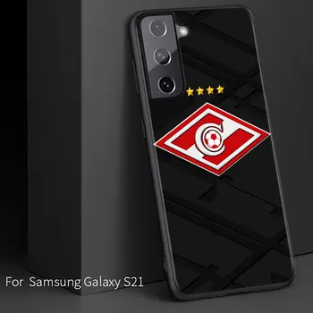 Futbolo Spartak Maskva Samsung Galaxy S21 S20FE S10 S10e S8 S9 S7 S6 Ultra Plus Lite Krašto 5G Juoda Minkštas Telefono dėklas