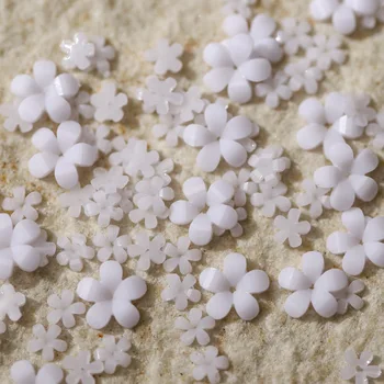 GAM-BELLE 3D White Gėlių Nail Art Apdailos Vasaros Mados Mielas Mini Dervos UV Gelis 