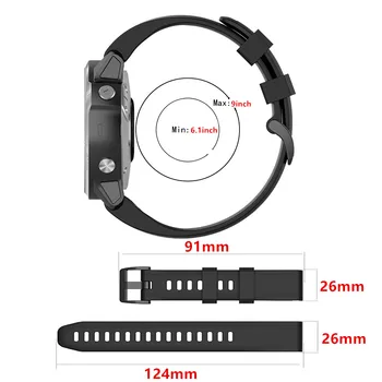 Garmin Enduro/TACTIX DELTA 26mm Dirželio Sporto Silikono Watchband Greito Atleidimo Juosta Garmin 6X Pro/5X Pulse Lengvai Tilptų Bracele