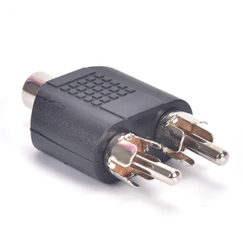 Garso ir Vaizdo Plug Connctor Y Splitter RCA 3.5 Stereo Moterų Lizdas 2 RCA Male Kištuko Adapteris Ausinių Y Audio Adapteris Keitiklis