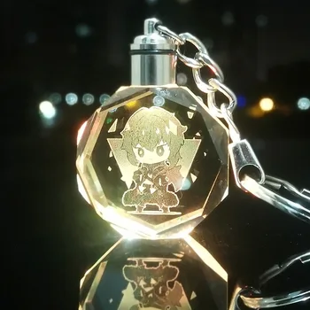 Genshin Poveikio Žaidimas Pakabukas Mažas Pakabukas Anime Spalvinga Šviesos Kristalų Keychain Kabo Grandinė su Dovanų Dėžutė