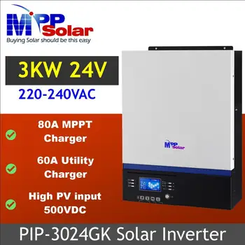(GK) 3kva 3000w 24v 230vac saulės inverterių + Didelis PV pirkimo 500vdc 80A MPPT saulės įkroviklis + baterijos kroviklis 30A
