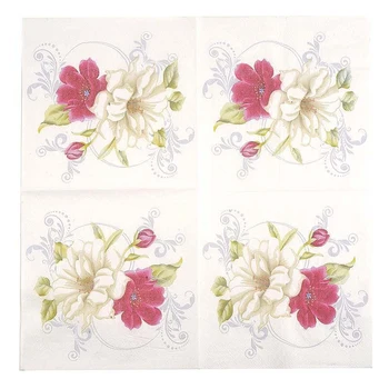 Gražus servetėlės, popierius, audinys gėlių modelio Spausdinimo gėlių drugelis handerchief dekupažas amatų vestuvių, gimtadienio dekoras