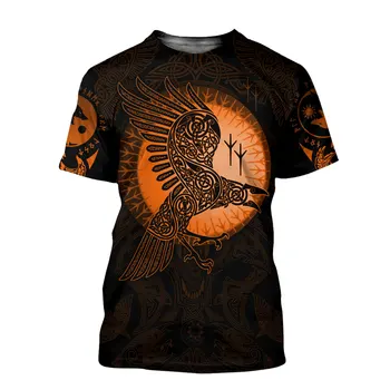 Gražus Vikingai Fenrir Tatuiruotė 3D Atspausdintas Vyrų marškinėliai Harajuku trumpomis rankovėmis Marškinėlius vasaros gatvės Unisex marškinėlius viršūnes DX-5