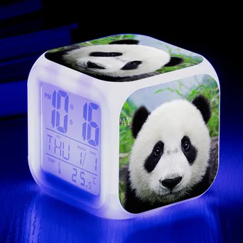 Gyvūnų Pasaulyje Pet Panda Žadintuvas LED Spalva Keičiasi Skaitmeninis Laikrodis-Žadintuvas, Vaikų Kambarys Šviesos Elektroninių Žiūrėti Vaikams Gimtadienio Dovana