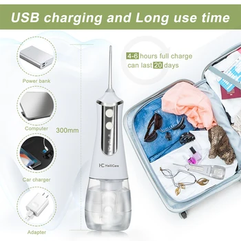 Hailicare elektriniai dantų plovimo mašina Belaidžius Žodžiu, Irrigator Nešiojamų Vandens Dantų Flosser USB Įkraunamas Dantų Siūlas su 5 Jet T