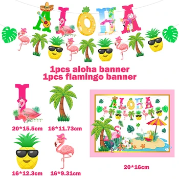 Havajų Tema Šaliai Reklama Fone Kabo Ornamentu Flamingo Vasaros Gimtadienis Namų Puošybai 