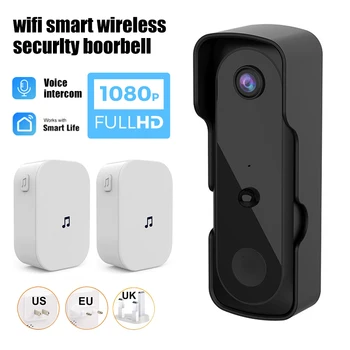 HD Tuya Doorbell Kamera, Wifi Bevielis Bell infraraudonųjų spindulių naktinio matymo Skaitmeninis Durų Akutė Vaizdo Akių domofonas Home Security Doorbell