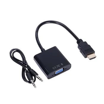HDMI į VGA Video Adapteris Kabelio Konverteris yra iki 1080P Skaitmeninis Analoginis PC, HDTV, DVD grotuvai, Nešiojamieji kompiuteriai ir kt. - Juoda