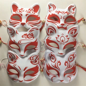 Helovinas Kaukės Mados Fox Mask Japonijos Ranka-dažytos Kaukė Maskuotis Festivalio Pusę Veido Kaukės Cosplay Kostiumų Priedai