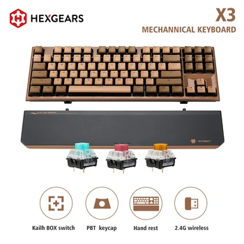 HEXGEARS X3 Rankinio Poilsio Mechaninė Klaviatūra 87key PBT Keycap Kailh LANGELĮ Perjungti Atnaujintas Žaidimų Klaviatūra USB/2.4 G Bevielio Dvitinklis Režimas