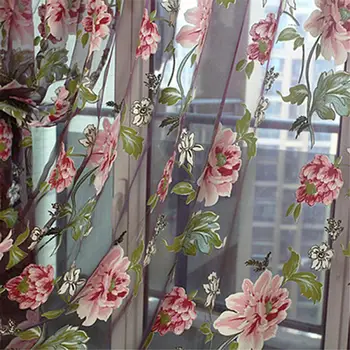 High-end Namų Tekstilės Gėlių Aplikacija Kinijos Audinys, Tiulis Vien 3D Lango Užuolaidėlė Prabanga Langą Valance už Kambarį