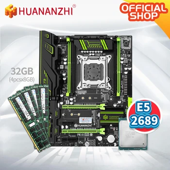 HUANANZHI X79 ŽALIA X79 motininė plokštė su Intel XEON E5 2689 su 4*8GB DDR3 RECC atminties combo kit rinkinys ATX SATA USB3.0 PCI-E NVME
