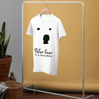 Ice Bear Marškinėliai baltasis Lokys, Per Pūgą, T-Shirt XXX 100 Proc. Medvilnės Marškinėliai Atsitiktinis Vyrų Grafinis Marškinėlius