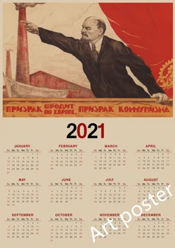 II pasaulinio karo rusų Draugas Josifas Stalinas Leninizmo politinės Sovietų Sąjungos SSSR, CCCP 2021 Kalendorius plakatas Retro dekoro NP2021-001