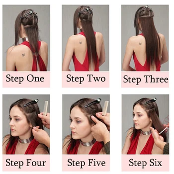 Ilgi Tiesūs Įrašą iš vieno Gabalo Sintetinių Plaukų Pratęsimo 5 Įrašai False Šviesūs Plaukai Rudi Juodi Plaukai Vienetų Moterims
