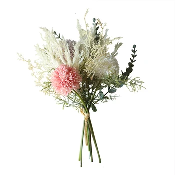 INS Naujas Dirbtinės Gėlės Aukštos Kokybės Šilko Kiaulpienių Eukalipto Hibridas Puokštė Vestuvių Namų Puošybai Netikrų Gėlių
