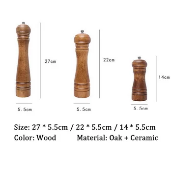 Ir Pipirų Malūnėliai, Medžio masyvo Pipirai Malūnas su Stipriais Reguliuojamas Keramikos Malūnėlis 5