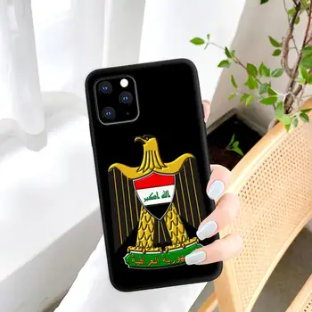 Irako Irako Nacionalinės Vėliavos Juoda Silikono mobiliojo Telefono Dangtelį IPhone 12 11 Pro Max Xs X Xr 7 8 6 6s Plius 5 5s Se 2020 Atveju