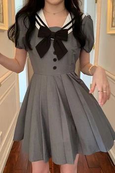 Japonijos Akademinės Sailor Apykaklės Mergaitės Sijonas 2020 Metų Vasaros Naująją Vakarų Lankas Hipster Suknelė Moterims saldus Lolita suknelė princesė