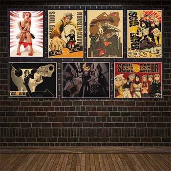 Japonų Anime, Soul Eater Kraft Popieriaus, Plakatai, Meno Tapybos Namo Kambaryje Baras Dekoro, Sienų Lipdukai