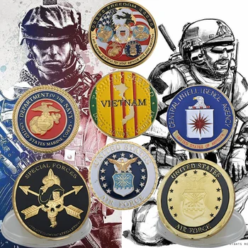 JAV Armijos Auksą, Padengtą Kolekcines, Monetas, Amerikos Karinis Iššūkis Monetos Atminimo Veteranas Monetų Kolekciją Dovana Kariai