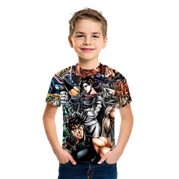 JoJo ' s Bizarre Adventure Vasaros Berniukų, Mergaičių 3D Atspausdintas T-Shirt Vaikų Aukštos Kokybės Kūrybinio Laisvalaikio Drabužiai Drėgmės Wicking Viršų