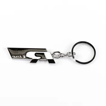 Juoda Rline Metalo Keychain paketų prižiūrėtojų raktinę Logotipą, Raktų pakabukas, skirtas VW Volkswagen Golf Polo Passat Tiguan Jetta Touran Emblema Decal