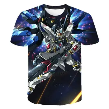 Juokinga Japonų Animacijos Gundam T-shirt Robotas anime Harajuku Tee 3D vyrų, Moterų, Vaikų marškinėliai mados Streetwear Gundam Viršūnės
