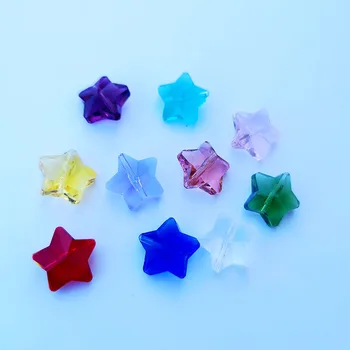 Kaip 14mm Crystal Star Karoliukai, Stiklo Suncatcher Pakabukas Penkių žvaigždučių Formos Sietynas 