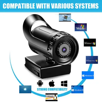 Kamera 4K 2K Auto Focus PC Web Kamera Full HD 1080P Plataus Kampo Grožio Kamera su Mikrofonu-Live Transliacijos Vaizdo Konferencija