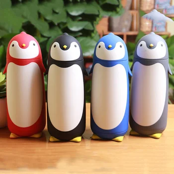 Karšto Kelionės Nešiojamų Animacinių Filmų Pingvinas Nerūdijančio Plieno Termosas Vaikams Dovanų Masažuoklis Puodeliai Vakuuminės Kolbos Instlated Vandens Butelis Thermocup