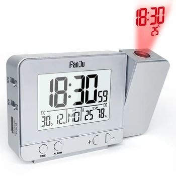 KARŠTO Skaitmeninis Stalo Laikrodis Projektorius Žadintuvas Elektroninių LED Apšvietimas Temperatūros, Drėgmės, Stalo Laikrodis Projekcija Nemokamas Pristatymas