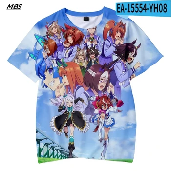 Kawaii Žaidimas Gana Derby 3D Spausdinimo Vaikai Tshirts Mados Vyrai Moterys Vasarą Tees Harajuku Mielas Tshirts Populiarus Anime Drabužius Viršūnės