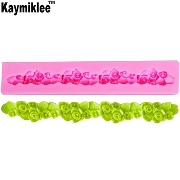 Kaymiklee M709 1PCS 3D Ilgai Rožių lapų Silikono Dervos Sluoksnį Molio Formų Gumpaste Saldainiai, Šokolado Liejimo formos 