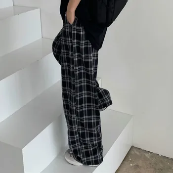 Kelnes Moterys Naujas Mados Plius Dydis 2XL Juoda Skara Harajuku Studentų Streetwear Visas Ilgis Pločio Kojų Kelnės Moterų Kelnės