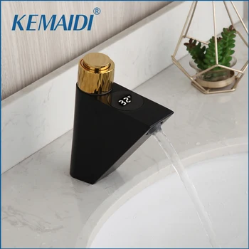 KEMAIDI Black High-Tech Vonios kambarys Modernus Maišytuvas Vandens Generavimo Skaitmeninis Ekranas Baseino Maišytuvai, Maišytuvas Stream Karšto Šalto Vandens čiaupas