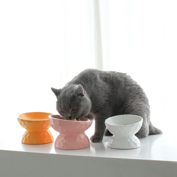 Keramikos Iškėlė Katės Dubenėlį Pasviręs Katės Dubenėlį Maisto Streso Kampu Katės Dubenėlį Mažiau Regurgitating ir Vėmimas K888