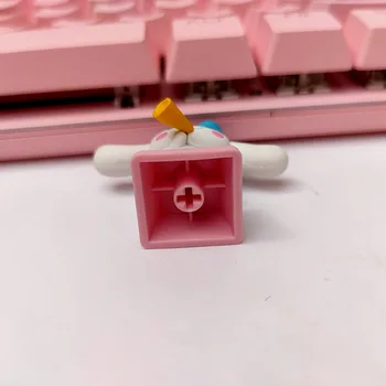 Keycaps Mechaninės Klaviatūros Didelis Ausų Šuns Klavišą Caps PBT Kawaii Anime Mielas Pink Cartoon Asmenybės Keycap Priedai Vieno