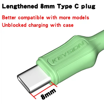 KEYSION 8mm USB Laidas, Greito Įkrovimo C Tipo Kabelio 