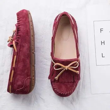 Kinijos prekės aukštos kokybės moterų batai, natūralios odos, klasikinis mokasīni, moterų batai, 5 spalvos, nemokamas pristatymas