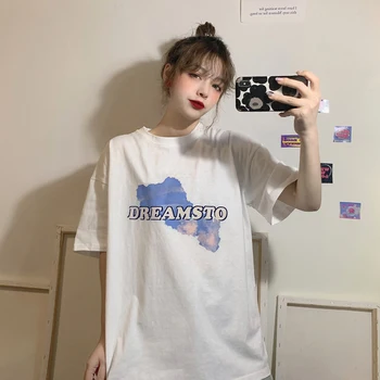 KK1657 moterys naujas korėjiečių dizaino prasme nišą spausdinti trumparankoviai marškinėliai moterims mados