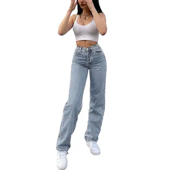 Klubo Drugelis Spausdinti y2k Harajuku Mada Džinsai Moterims Streetwear Atsitiktinis Baggy Tiesiai Aukšto Juosmens Mama Džinsinio Negabaritinių 90s